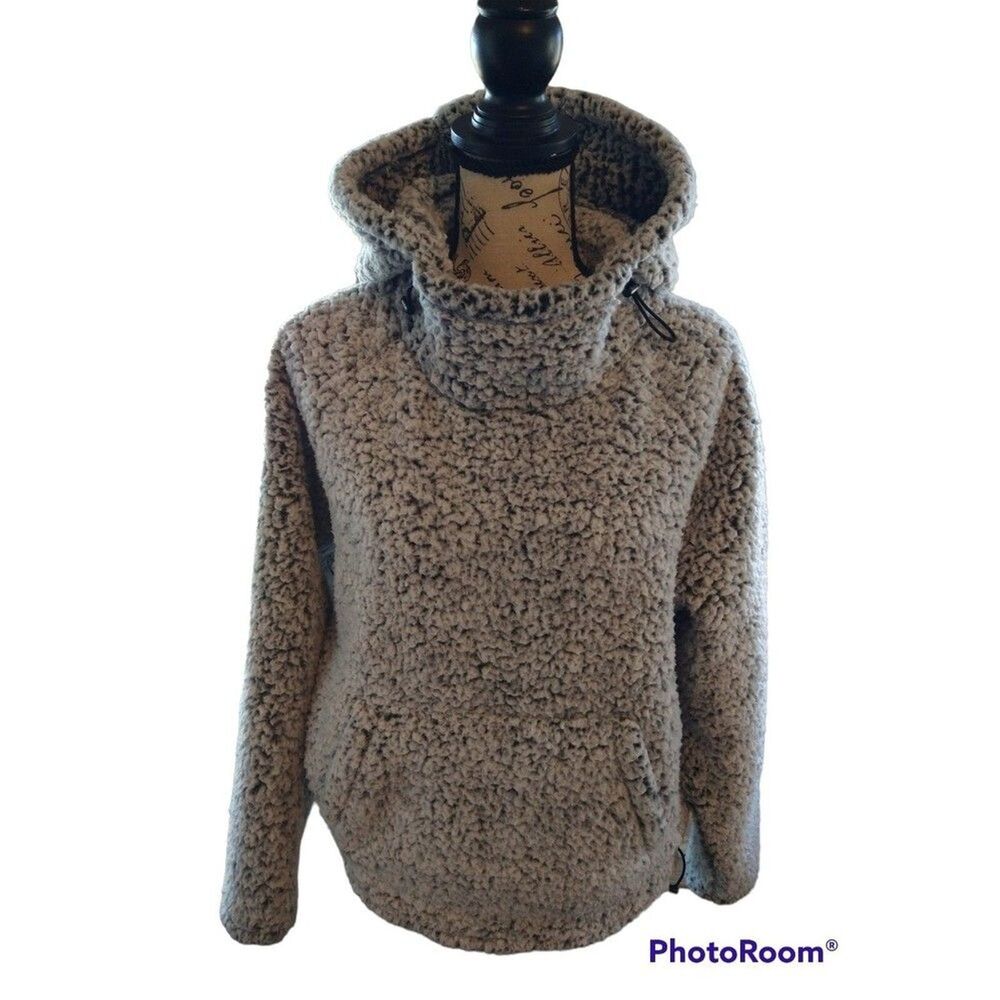 Vs pink Cowl Neck  faux fur sweater Gray Xs Cozy